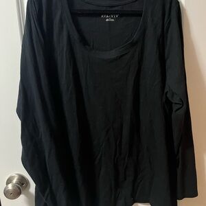 Ava & Viv Black Long Sleeve Blouse
